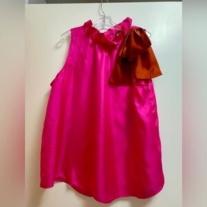 JCREW COLLECTION Fuchsia Silk Halter w/Bow, Sz M
